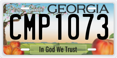 GA license plate CMP1073