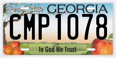 GA license plate CMP1078