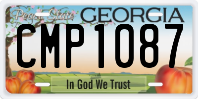 GA license plate CMP1087
