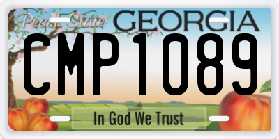 GA license plate CMP1089