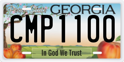 GA license plate CMP1100