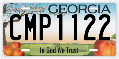 GA license plate CMP1122