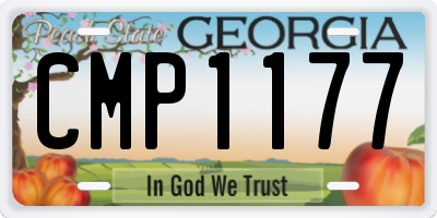 GA license plate CMP1177