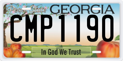 GA license plate CMP1190