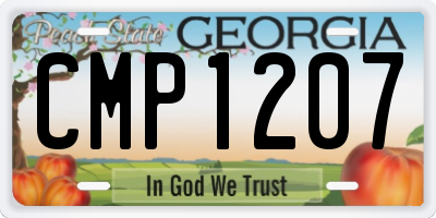 GA license plate CMP1207