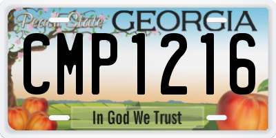 GA license plate CMP1216