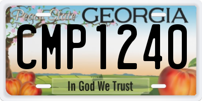 GA license plate CMP1240
