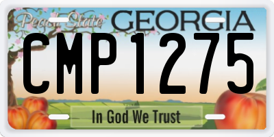GA license plate CMP1275