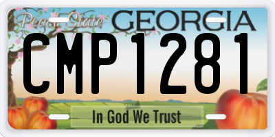GA license plate CMP1281