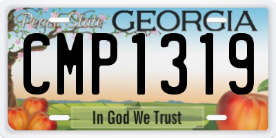 GA license plate CMP1319