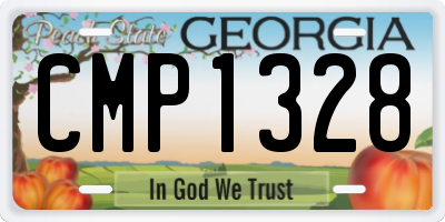 GA license plate CMP1328