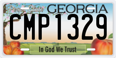 GA license plate CMP1329