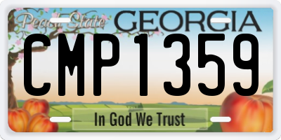 GA license plate CMP1359