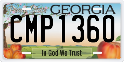 GA license plate CMP1360