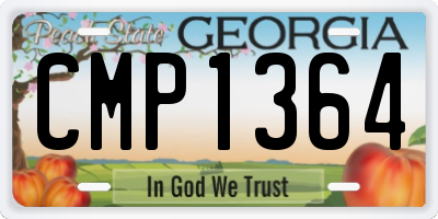 GA license plate CMP1364