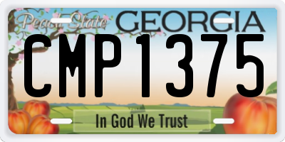 GA license plate CMP1375