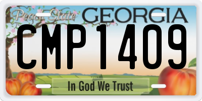 GA license plate CMP1409