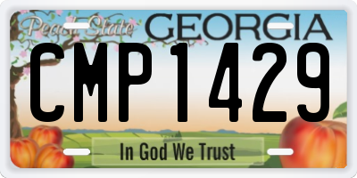 GA license plate CMP1429