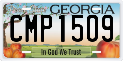 GA license plate CMP1509