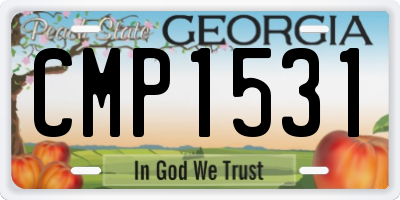 GA license plate CMP1531