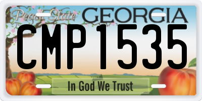 GA license plate CMP1535