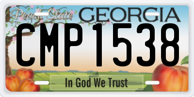 GA license plate CMP1538