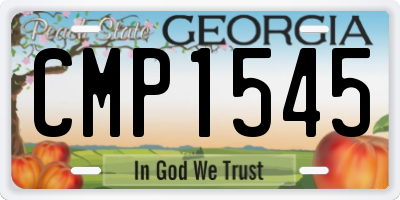 GA license plate CMP1545