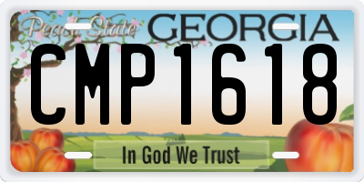 GA license plate CMP1618