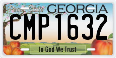 GA license plate CMP1632