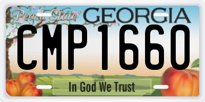 GA license plate CMP1660