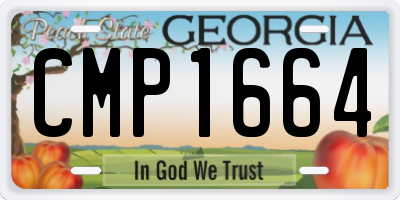 GA license plate CMP1664