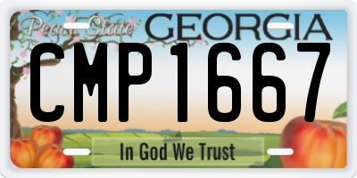 GA license plate CMP1667
