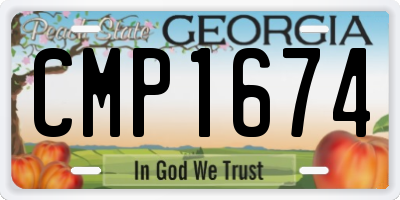 GA license plate CMP1674