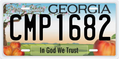 GA license plate CMP1682