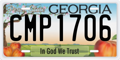 GA license plate CMP1706
