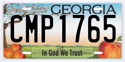 GA license plate CMP1765