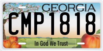 GA license plate CMP1818