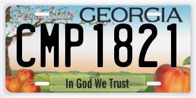 GA license plate CMP1821