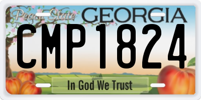 GA license plate CMP1824