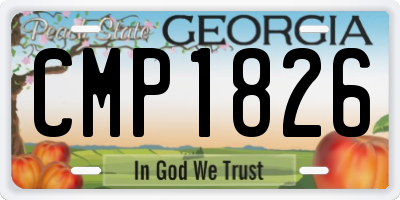 GA license plate CMP1826