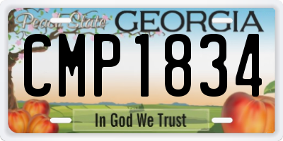 GA license plate CMP1834