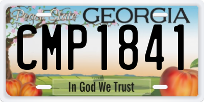 GA license plate CMP1841