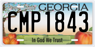 GA license plate CMP1843