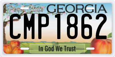 GA license plate CMP1862