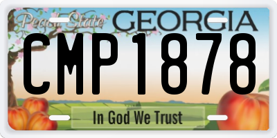 GA license plate CMP1878