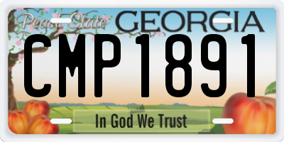 GA license plate CMP1891