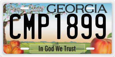 GA license plate CMP1899