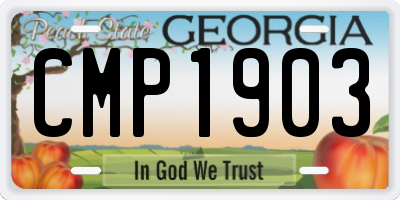 GA license plate CMP1903