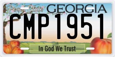 GA license plate CMP1951