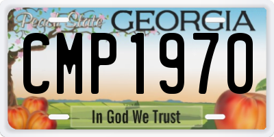GA license plate CMP1970